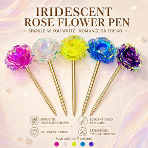Iridescent Rose Flower Ballpoint <b>Pen</b> with Gift Box Elegant Gold Tone Decorative <b>Pen</b> Replaceable D1 Refill for Wedding Birthday - Product Image 6
