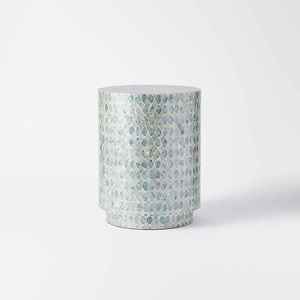 Moroccan Tile Design Shell Inlaid <b>Stools</b> Mother of Pearl Natural Shell Mosaic Nightstand For Home Interior Styling Design - Product Image 1