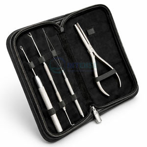 Kit Profesional de Extensiones de Cabello con Micro Anillos de Acero Inoxidable, 4 Piezas, con Pinza de 7 Pulgadas, Herramienta de Bucle, Aguja de Tracción y Gancho de Crochet - Product Image 1