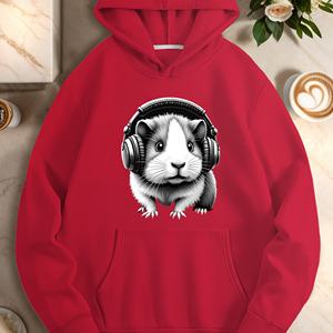 Sudadera Informal para Mujer con Estampado de Orejas de Cobaya, 100% Poliéster, Tejida, para Otoño - Product Image 5