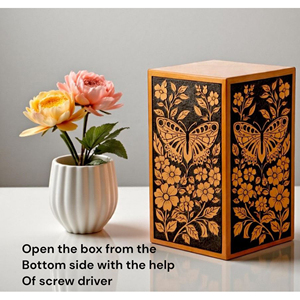 Elegant Wooden Funeral Urn with Natural Finish Keepsake urn Memorial Keepsake by AYAANS - Product Image 4