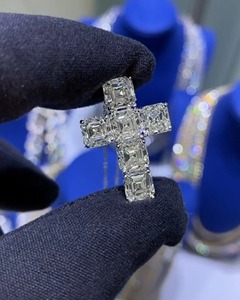 Best quality Diamond <b>Cross</b> Pendant Prong Setting Religious Christian Jewelry Unisex Fine <b>Chain</b> Bracelet - Product Image 4