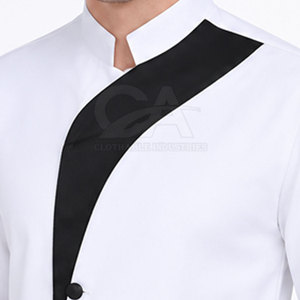 Ensemble de vêtements de travail pour chef en gros, pour le personnel de cuisine de restaurant, veste professionnelle à manches longues en polyester/coton, pantalon et tablier - Product Image 4
