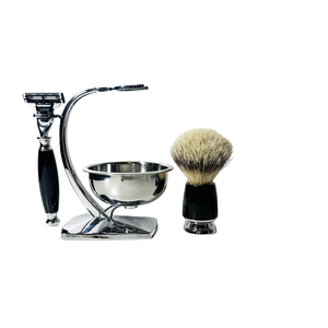 Nouvel arrivage : Kit de rasage de luxe pour hommes 5 en 1, comprenant un pinceau à raser, un bol à savon, un rasoir et un support pour pinceau. - Product Image 4