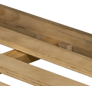 Cadre de lit en teck massif moderne Amangiri, tête de lit en rotin en forme d'arche, lit plateforme minimaliste, taille king, écologique, durable - Product Image 4