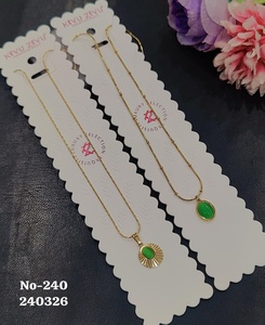 Collar con Colgante Minimalista de Acero Inoxidable Chapado en Oro para Mujer |   Elegante Collar de Cadena con Colgante de Piedra para Uso Diario, Moda al por Mayor - Product Image 6