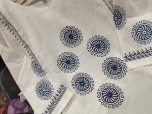 Women's Cotton Embroidered Traditional Indian/Pakistani Style Printed Tunic with <b>Shawl</b> Regular Fit Party <b>Wedding</b> Wear - Product Image 5
