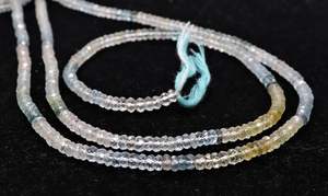 Perles facettées rondes en aquamarine naturelle AAA de 4 mm, perles de pierres précieuses authentiques en aquamarine, perles d'aquamarine pour la fabrication de bijoux - Product Image 5