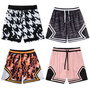 Shorts de basketball pour garçons, bleu marine uni, en maille respirante, avec logo frontal à cordon de serrage, multi-saison, coupe ample, Jalen Sports - Product Image 6