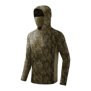 Men's Camouflage Hooded Long Sleeve Hunting Shirt Moisture Wicking Breathable Quick Dry Full Sleeve Polyester Mesh <b>Jacket</b> - Product Image 1