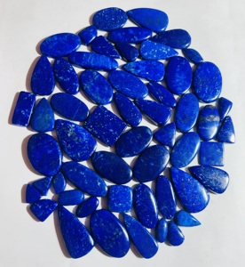 Natural <b>Lapis</b> <b>Lazuli</b> Cabochon Deep Blue Gold Pyrite Loose Gemstone AAA Quality Smooth Polish for Jewellery Making Wholesale Lot, - Product Image 3