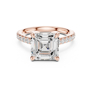 Anillo de Diamante Cultivado en Laboratorio con Corte Asscher y Engaste de Puntas Brillantes, Certificado por GRA, Grado de Exportación, Suministro al por Mayor, Joyería Certificada por GRA - Product Image 3