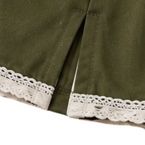 Ensemble pyjama femme vert olive imprimé ourson, col en V, bordure dentelle, haut à manches courtes et short, vêtements de nuit doux, personnalisable - Product Image 6