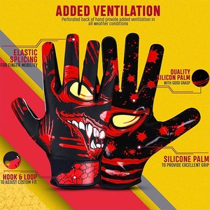 Hot Selling 7v7 Silicon Gloves Professional Grade American Football Receiver Glove <b>Sticky</b> Grip Silicone For Youth Adult Training - Product Image 3