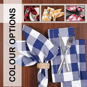 Servilletas de Tela Ecológicas Reutilizables con Estampado de Rejilla para Restaurantes, Servilletas para Cena y Bodas, Estilo de Tejido Liso para Fiestas - Product Image 3