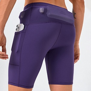 กางเกงขาสั้นกีฬาผู้ชาย คุณภาพสูง 100% กระชับเอว แห้งเร็ว ระบายอากาศดี เหมาะสำหรับออกกำลังกายและปั่นจักรยาน - Product Image 6