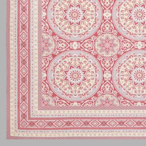 Coral Pink Heritage Print <b>King</b> <b>Size</b> Cotton Bedsheet Set with <b>Pillow</b> Covers Soft Breathable Bed Linen - Product Image 6