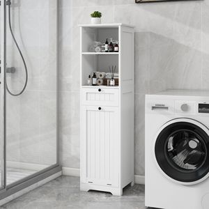 Organizzatore per lavanderia bianco con un cassetto estraibile e un scomparto singolo - Product Image 1