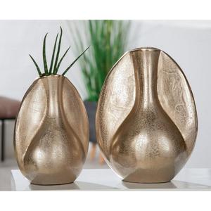 Ensemble de vases en métal faits à la main, design côtelé, décoration de table, finition argentée, décoration moderne pour la maison, vase à fleurs, décoration de salon, à poser au sol - Product Image 3