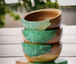 Latest Design Eco-Friendly Classic Wood Resin Fruit <b>Bowl</b> Salad <b>Bowl</b> Dinnerware Set - Product Image 2