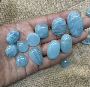 Cabujón de Aguamarina Natural Pulida, Gema Suave de Aguamarina, Gema Suelta Pulida para Joyería, Piedra de la Buena Salud - Product Image 4