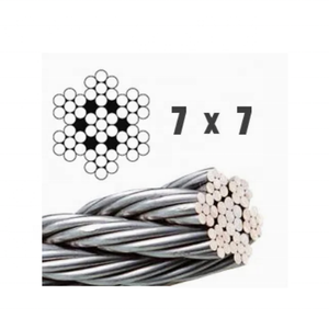 สายเคเบิลสแตนเลสขนาด 8 มม. 316 sst ลวดสลิงสแตนเลส 7x7 สายเคเบิลสแตนเลส 316 แบบม้วน ซีรีส์ 300 ลวดสลิงสแตนเลส ลวดสลิงเหล็ก - Product Image 1