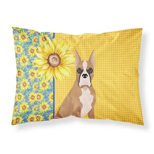 Girasoles de verano y cervatillo ilustraciones decorativas ligero súper suave fácil cuidado Boxer funda de almohada estándar y funda de cojín - Product Image 1