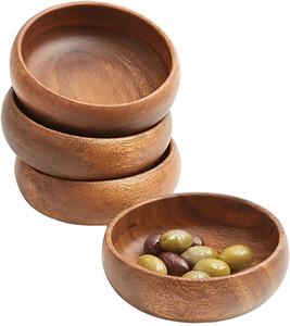 Super vente de bols de service en bois pur réutilisables de longue durée assiette écologique remise en gros - Product Image 1