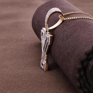 Customize <b>Initial</b> Latter <b>Necklace</b> Iced Out Hip Hop Pendant Personalized Alphabet Jewelry VVS Moissanite Latter Pendant For Men's - Product Image 2