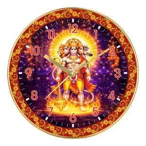 Latest Panchmukhi Hanuman Ji Wall Clock HD Print Silent Sweep Living Room Decor Christmas New Year <b>Gift</b> <b>Set</b> - Product Image 1