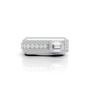 Luxury Brilliant Cut Moissanite <b>Ring</b> for <b>Men</b> 925 <b>Sterling</b> <b>Silver</b> Rhodium Plated Iced Wedding Band Side Stones Hip Hop Fashion - Product Image 1