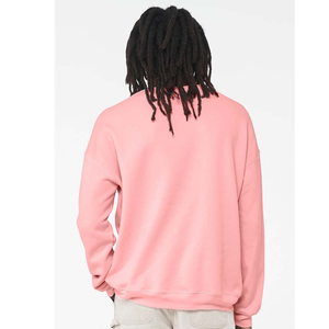 Sweat-shirt rose à col rond pour femme, manches longues, couleur unie, en coton tricoté, écologique, respirant, avec logo frontal, pour l'hiver/le printemps - Product Image 5