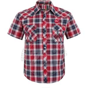 Camisas de Franela a Cuadros, Chaqueta Gruesa de Forro Polar, Chaqueta de Algodón con Forro Acolchado de Manga Corta, Chaqueta de Algodón con Forro Polar Rojo para Hombre - Product Image 1