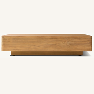 Table à manger en teck au design minimaliste moderne, meubles d'extérieur durables pour patio et jardin - Product Image 2