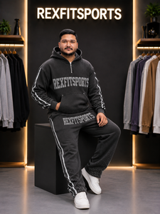 Ensemble de survêtement personnalisé pour homme, sweat à capuche et pantalon de jogging épais, imprimé DTG, strass, streetwear, coupe oversize, marque privée OEM - Product Image 4