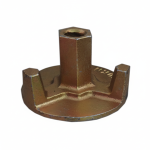 Écrous à oreilles en acier industriel pour coffrage, plaques d'ancrage inclinées forgées de type plat 15/17 mm, tirants de construction dorés/argentés - Product Image 6