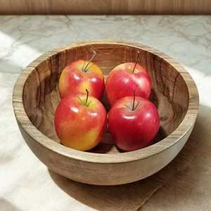 Cuenco de Madera de Acacia Ecológico Hecho a Mano, Estilo Antiguo, para Servir Frutas, Dátiles de Ramadán, Comida, Cuencos Decorativos de Madera - Product Image 1