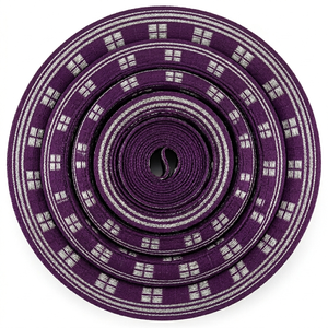 Ruban Jacquard Zari Argenté Violet Profond 25mm Neelkamal Industries – Garniture Élégante pour Tenues de Soirée, Style de Vêtements et Emballage Cadeau - Product Image 4