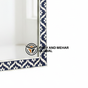 Luxury Blue MDF Inlay Art Deco Wall Mirror with <b>Arch</b> Design Decorative Wedding Handmade Statement Wall Piece - Product Image 4