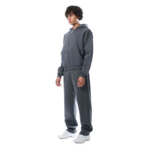Service OEM ODM professionnel, sweat-shirt et pantalon de survêtement en coton 100% lourd, ensemble deux pièces uni pour hommes - Product Image 6
