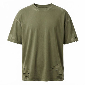 T-shirts délavés surdimensionnés en coton épais, style streetwear décontracté pour hommes - Product Image 1