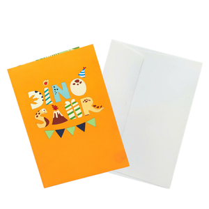 Tarjeta de Felicitación 3D Pop-Up al por Mayor, Diseño de Fiesta de Cumpleaños de Dinosaurios, Impresión Personalizada, Tema de Aventura Animal - Product Image 6