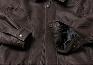 Men's vintage bomber Full grain brushed cowhide Classic moto <b>racer</b> Tailor made leather Retro <b>jacket</b> - Product Image 4