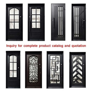 Hand-forged Iron Entry Doors Rust-Resistant Easy Assembly Modern Design <b>Swing</b> Open Featuring Arched Decorative Patterned <b>Frame</b> - Product Image 6