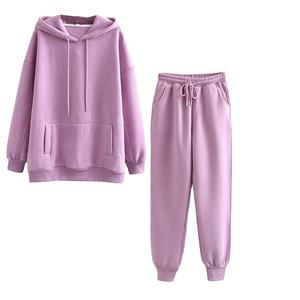 Conjunto Deportivo Casual de Dos Piezas para Mujer, Sudadera con Capucha y Pantalones, 100% Algodón Felpa, Ropa Deportiva Urbana - Product Image 2