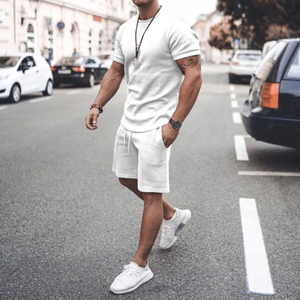 Custom Made Casual Men's Clothing Summer Wear 2-Piece Breathable Polyester Cotton T-Shirt and Shorts <b>Set</b> Twin <b>Sets</b> Sale - Product Image 3