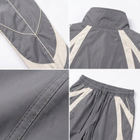 Ensemble de survêtement d'hiver pour homme avec veste zippée et pantalon, 100 % nylon, design par sublimation, épaules tombantes, coupe-vent imperméable