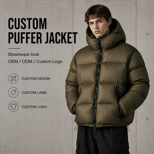 Chaqueta Acolchada con Capucha Personalizada para Hombre, Estilo Urbano, Invierno, Gruesa, con Relleno de Poliéster, Cierre de Cremallera, OEM ODM - Product Image 1