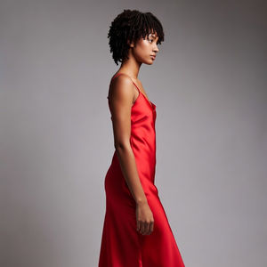 Vestido de satén para mujer, con tirantes finos, mini vestido de noche, vestido de satén - Product Image 3