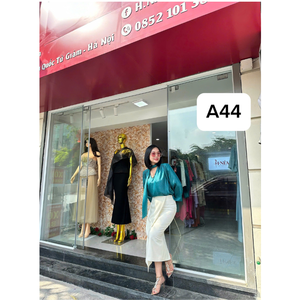 Vestidos casuales coreanos de 67 cm, de crepé de seda, estilo oficina, ropa de oficina, longitud de 57 cm, vestido/falda de sarga con corte en A, de Vietnam. - Product Image 2